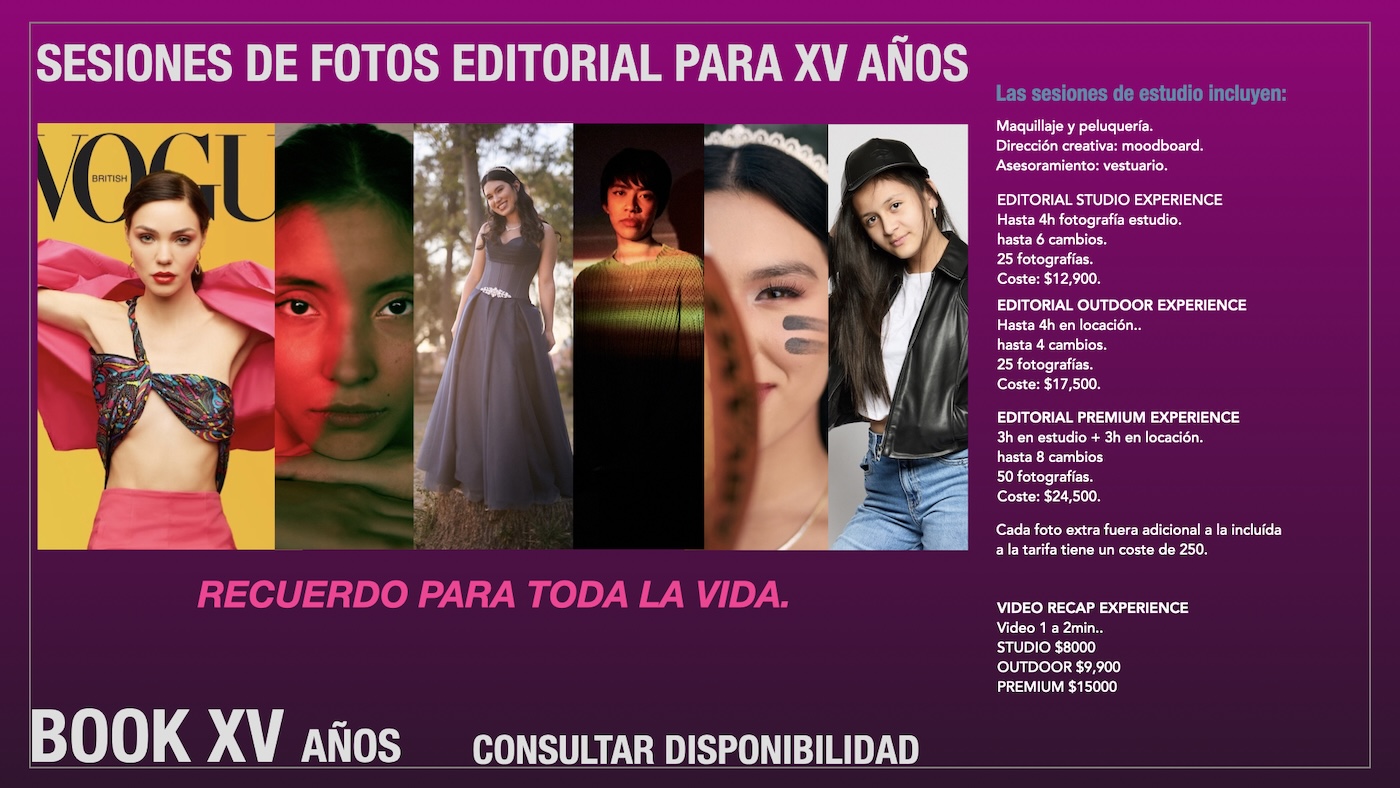sesion de fotos XV años CDMX premium